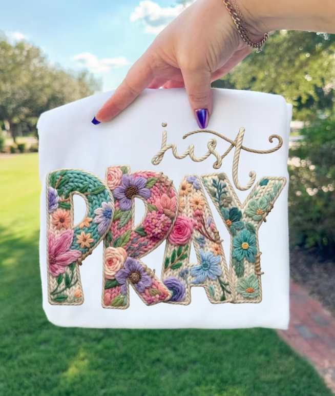 Floral Just Pray Tee