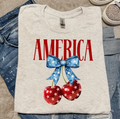 America Cherries July Fourth Graphic Tee